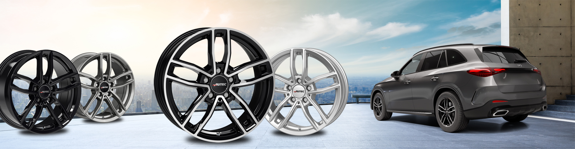 AUTEC Mercador-Räder vor einer Skyline